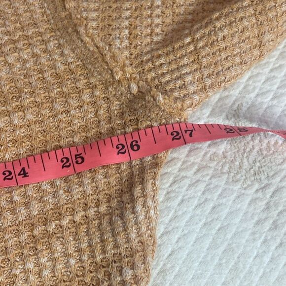 Free People , Erica hoodie waffle top orange size small - Picture 8 of 11
